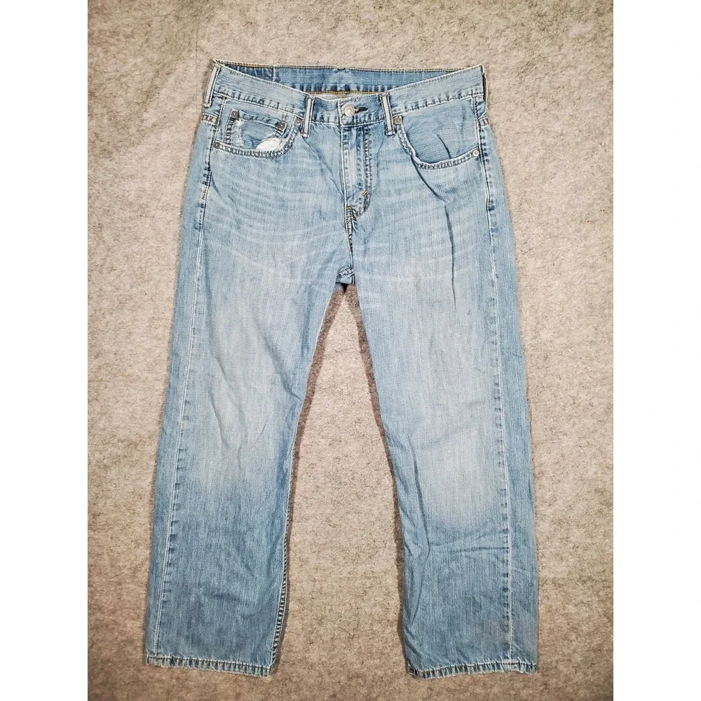 Levis 569 Jeans Mens 32x28.5* Faded Blue Denim Loose Baggy Straight Leg Skater